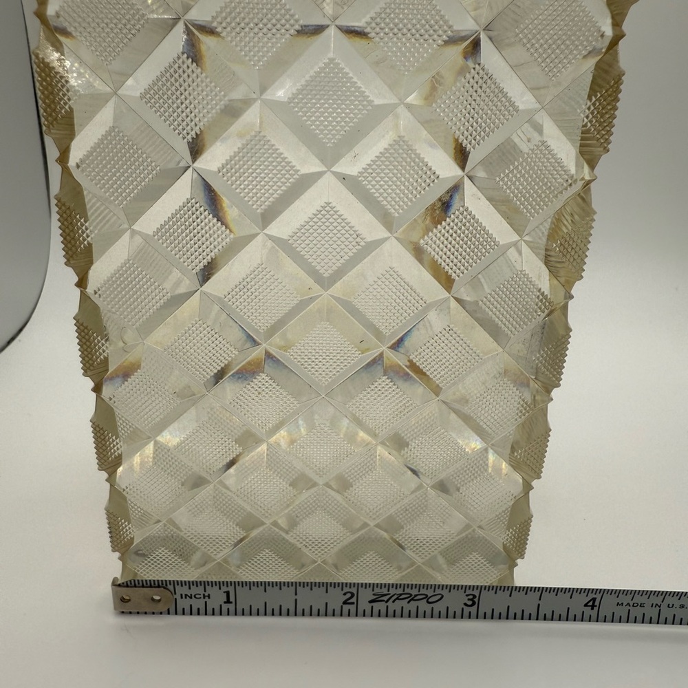 Vintage Clear acrylic and Gold Geometric Decorative Tray trinket box - Picture 9 of 9
